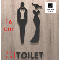 Toilet deurbord / Pictogrammen STYLE - Man + Vrouw 3D - hoogwaardig Acryl bord
