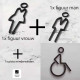 Combinatiepakket Kleedkamer pictogrammen - Toilet pictogrammen - Man + Vrouw + Rolstoel 3D - hoogwaardig Acryl bord
