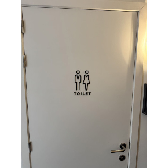 Toilet deurbord / Pictogrammen - Man + Vrouw 3D - hoogwaardig Acryl bord