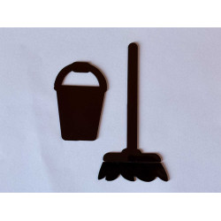 Poetslokaal - Washok pictogram - Blinkend zwart - Shiny