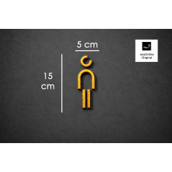 Kleedkamer of Toilet pictogrammen - Man 3D - Divergent - Goud - hoogwaardig Acryl bord