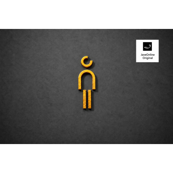 Kleedkamer of Toilet pictogrammen - Man 3D - Divergent - Goud - hoogwaardig Acryl bord