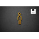 Kleedkamer of Toilet pictogrammen - Man 3D - Divergent - Goud - hoogwaardig Acryl bord