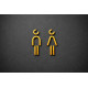 Kleedkamer of Toilet pictogrammen - Man + Vrouw 3D - Divergent - Goud - hoogwaardig Acryl bord