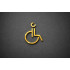Kleedkamer of Toilet pictogrammen - Rolstoel 3D - Divergent - Goud - hoogwaardig Acryl bord