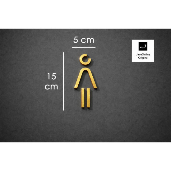 Kleedkamer of Toilet pictogrammen - Vrouw 3D - Divergent - Goud - hoogwaardig Acryl bord