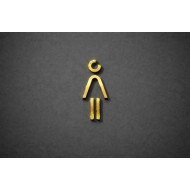 Kleedkamer of Toilet pictogrammen - Vrouw 3D - Divergent - Goud - hoogwaardig Acryl bord