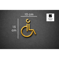 Kleedkamer of Toilet pictogrammen - Rolstoel 3D - Divergent - Goud - hoogwaardig Acryl bord