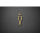 Kleedkamer of Toilet pictogrammen - Man 3D - Divergent - Goud - hoogwaardig Acryl bord