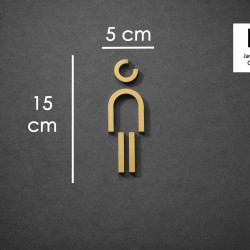 Kleedkamer of Toilet pictogrammen - Man 3D - Divergent - Goud - hoogwaardig Acryl bord