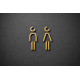 Kleedkamer of Toilet pictogrammen - Man + Vrouw 3D - Divergent - Goud - hoogwaardig Acryl bord