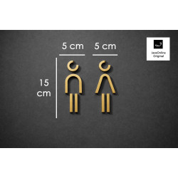 Kleedkamer of Toilet pictogrammen - Man + Vrouw 3D - Divergent - Goud - hoogwaardig Acryl bord