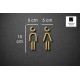 Kleedkamer of Toilet pictogrammen - Man + Vrouw 3D - Divergent - Goud - hoogwaardig Acryl bord