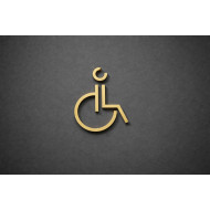 Kleedkamer of Toilet pictogrammen - Rolstoel 3D - Divergent - Goud - hoogwaardig Acryl bord