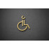 Kleedkamer of Toilet pictogrammen - Rolstoel 3D - Divergent - Goud - hoogwaardig Acryl bord