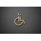 Kleedkamer of Toilet pictogrammen - Rolstoel 3D - Divergent - Goud - hoogwaardig Acryl bord