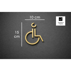 Kleedkamer of Toilet pictogrammen - Rolstoel 3D - Divergent - Goud - hoogwaardig Acryl bord