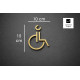 Kleedkamer of Toilet pictogrammen - Rolstoel 3D - Divergent - Goud - hoogwaardig Acryl bord