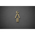 Kleedkamer of Toilet pictogrammen - Vrouw 3D - Divergent - Goud - hoogwaardig Acryl bord