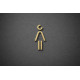 Kleedkamer of Toilet pictogrammen - Vrouw 3D - Divergent - Goud - hoogwaardig Acryl bord
