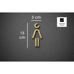 Kleedkamer of Toilet pictogrammen - Vrouw 3D - Divergent - Goud - hoogwaardig Acryl bord