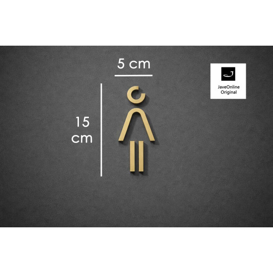 Kleedkamer of Toilet pictogrammen - Vrouw 3D - Divergent - Goud - hoogwaardig Acryl bord