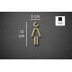 Kleedkamer of Toilet pictogrammen - Vrouw 3D - Divergent - Goud - hoogwaardig Acryl bord