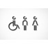 Combinatiepakket Kleedkamer of Toilet pictogrammen - Man + Vrouw + Rolstoel 3D - Divergent - hoogwaardig Acryl bord