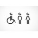 Combinatiepakket Kleedkamer of Toilet pictogrammen - Man + Vrouw + Rolstoel 3D - Divergent - hoogwaardig Acryl bord