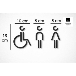 Combinatiepakket Kleedkamer of Toilet pictogrammen - Man + Vrouw + Rolstoel 3D - Divergent - hoogwaardig Acryl bord