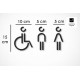 Combinatiepakket Kleedkamer of Toilet pictogrammen - Man + Vrouw + Rolstoel 3D - Divergent - hoogwaardig Acryl bord