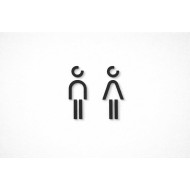 Kleedkamer of Toilet pictogrammen - Man + Vrouw 3D - Divergent - hoogwaardig Acryl bord