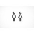 Kleedkamer of Toilet pictogrammen - Man + Vrouw 3D - Divergent - hoogwaardig Acryl bord
