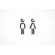 Kleedkamer of Toilet pictogrammen - Man + Vrouw 3D - Divergent - hoogwaardig Acryl bord