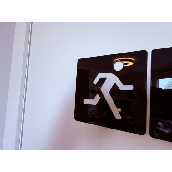 Exit pictogram - Blinkend zwart - Modern zwart XL