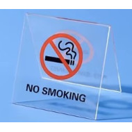 Niet roken tafelstandaard -- opschrift No Smoking en Verbodsteken - Set van 3