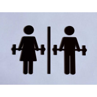 Sportlokaal - Gym - Sportschool - Fitness pictogram - Blinkend zwart - Shiny