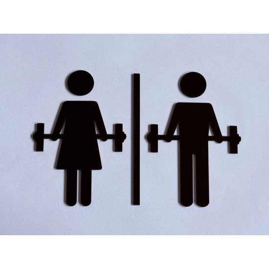 Sportlokaal - Gym - Sportschool - Fitness pictogram - Blinkend zwart - Shiny