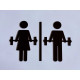 Sportlokaal - Gym - Sportschool - Fitness pictogram - Blinkend zwart - Shiny