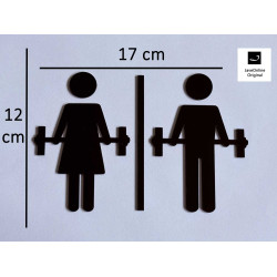 Sportlokaal - Gym - Sportschool - Fitness pictogram - Blinkend zwart - Shiny