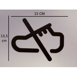 Geen schoenen - pictogram - Blinkend zwart - Shiny