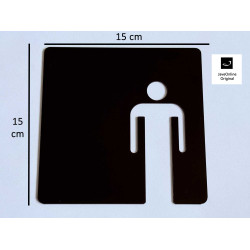 Toilet - kleedkamer MAN pictogram - Blinkend zwart - Shiny