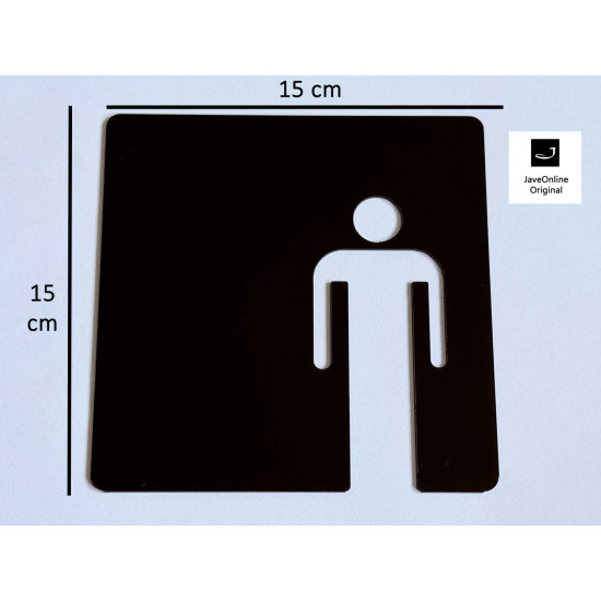 Toilet - kleedkamer MAN pictogram - Blinkend zwart - Shiny
