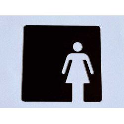 Toilet - kleedkamer VROUW pictogram - Blinkend zwart - Shiny