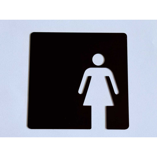 Toilet - kleedkamer VROUW pictogram - Blinkend zwart - Shiny
