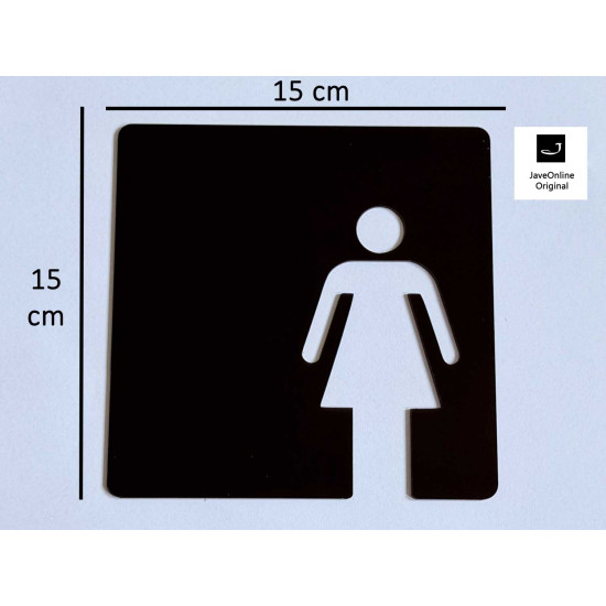 Toilet - kleedkamer VROUW pictogram - Blinkend zwart - Shiny