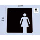 Toilet - kleedkamer VROUW pictogram - Blinkend zwart - Shiny