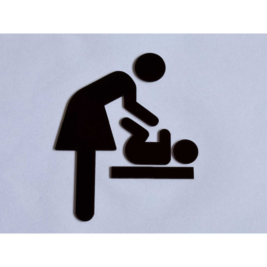 Verversruimte - babyruimte - verschoningsplaats pictogram - Blinkend zwart - Shiny