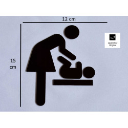 Verversruimte - babyruimte - verschoningsplaats pictogram - Blinkend zwart - Shiny
