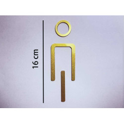 Kleedkamer of toilet deurbord / pictogram - MAN  3D - Elegant GOUD - hoogwaardig Acryl bord